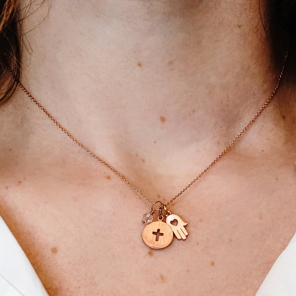 ITI NYC Spiritual Triple Charm Pendant in Sterling Silver