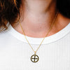 ITI NYC Engrailed Cross Pendant Medallion with Black Enamel in Sterling Silver