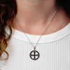 ITI NYC Fleury Cross Pendant Medallion with Black Enamel in Sterling Silver