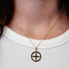 ITI NYC Pointed Cross Pendant Medallion with Black Enamel in Sterling Silver