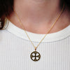 ITI NYC Fourchee Cross Pendant Medallion with Black Enamel in Sterling Silver