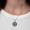 ITI NYC Botonee Cross Pendant Medallion with Black Enamel in Sterling Silver