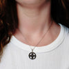 ITI NYC Voided Cross Pendant Medallion with Black Enamel in Sterling Silver