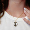ITI NYC Patriarchal Cross Pendant Medallion with Black Enamel in Sterling Silver