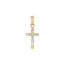 Load image into Gallery viewer, Gold-Filled Two-Tone Crucifix Medallion (3/8 inch - 3/4 inch)
