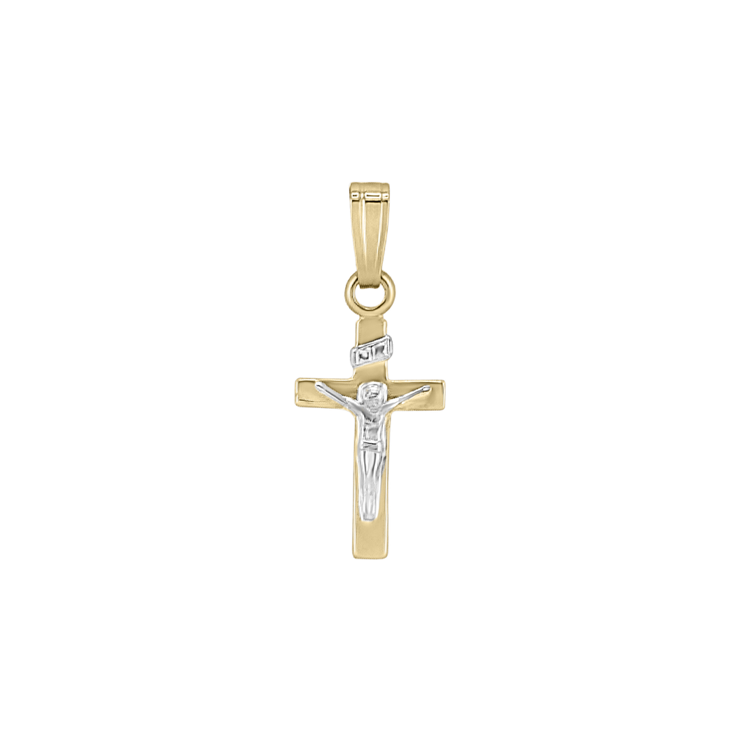 Gold-Filled Two-Tone Crucifix Medallion (3/8 inch - 3/4 inch)