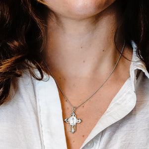 ITI NYC Cross Pendant with Miraculous Medallion in Sterling Silver