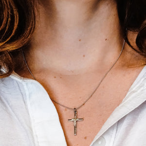 ITI NYC Floral Cross Pendant in Sterling Silver