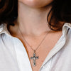ITI NYC Traditional Crucifix Pendant with Black Enamel in Sterling Silver