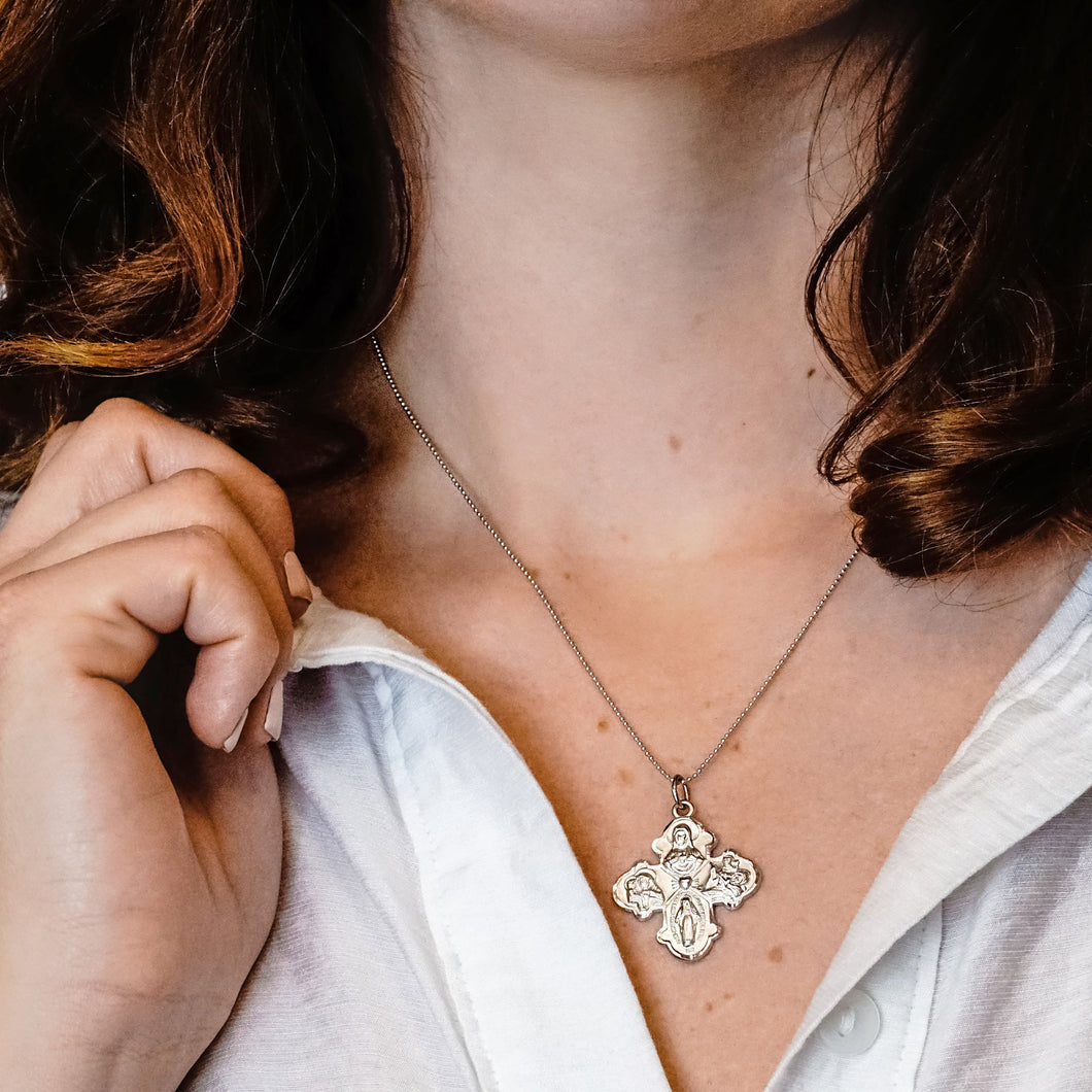 ITI NYC Double-Sided Four-Way Cross Pendant in Sterling Silver