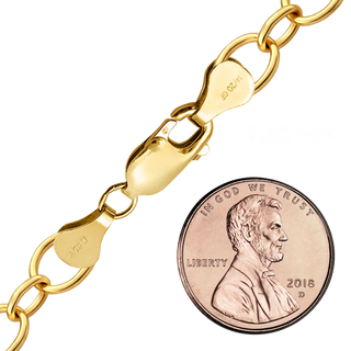 Finished Alternating Round Link Cable Anklet in 14K Gold-Filled