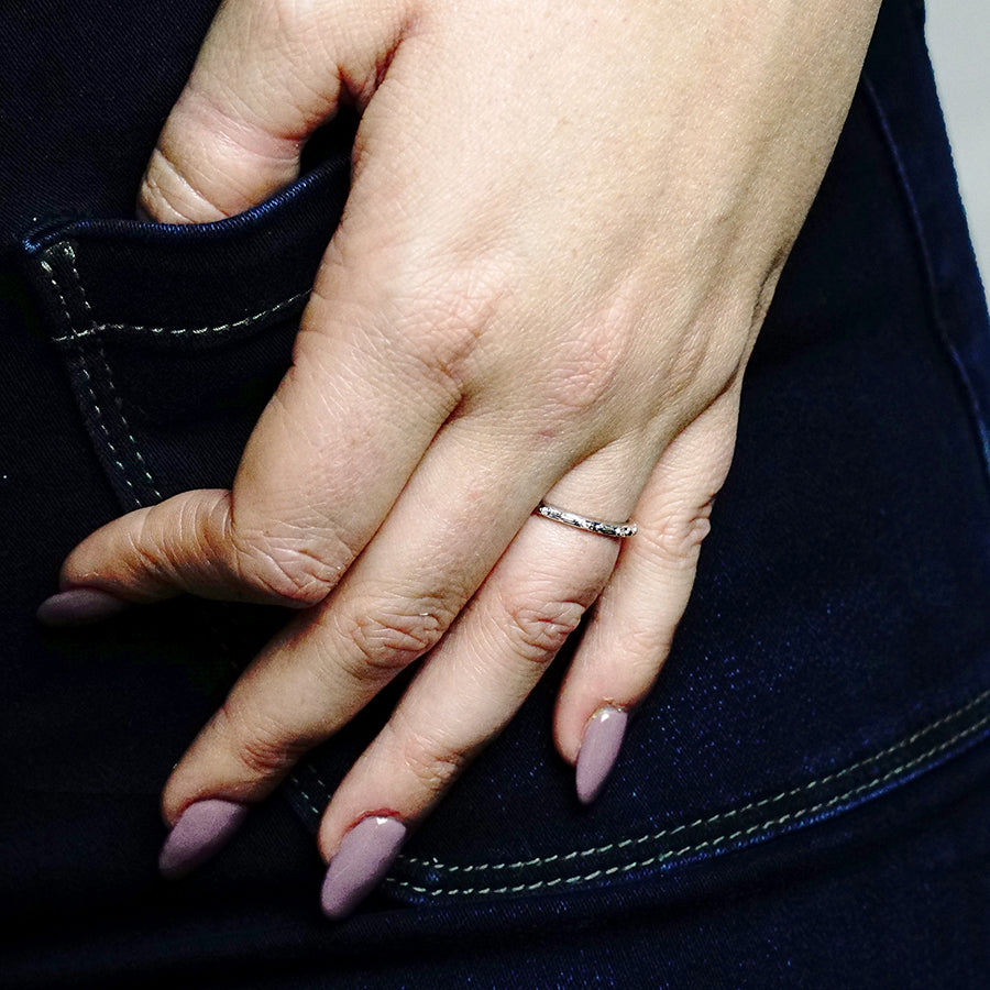 Cross Pattern Stackable Ring in Sterling Silver