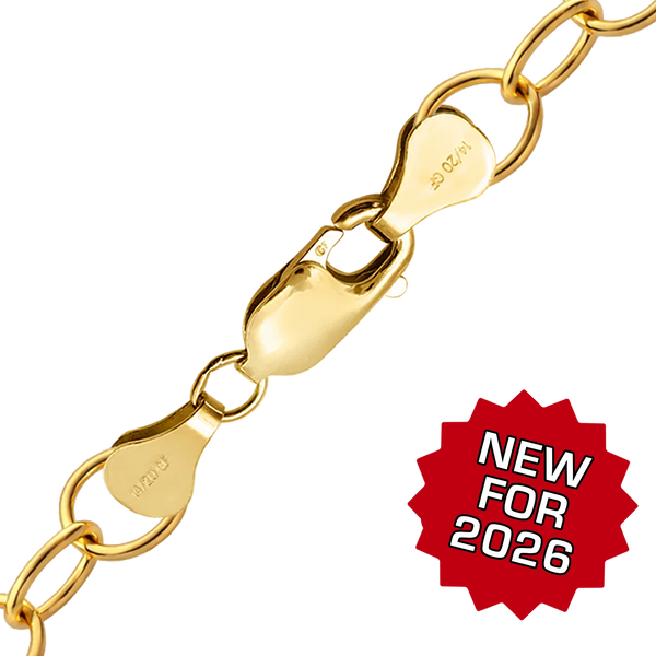 Finished Round Link Cable Bracelet in 14K Gold-Filled