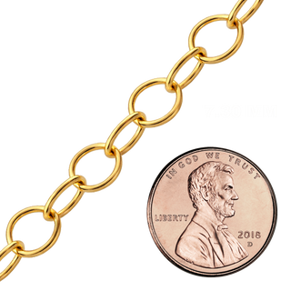 Bulk / Spooled Round Link Cable Chain in 14K Gold-Filled (7.30 mm)
