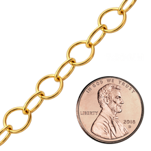 Load image into Gallery viewer, Bulk / Spooled Round Link Cable Chain in 14K Gold-Filled (7.30 mm)
