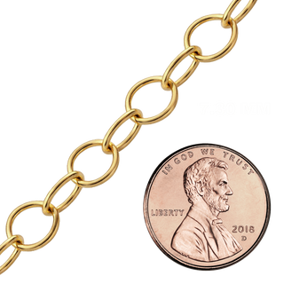 Bulk / Spooled Round Link Cable Chain in 14K Gold-Filled (7.30 mm)