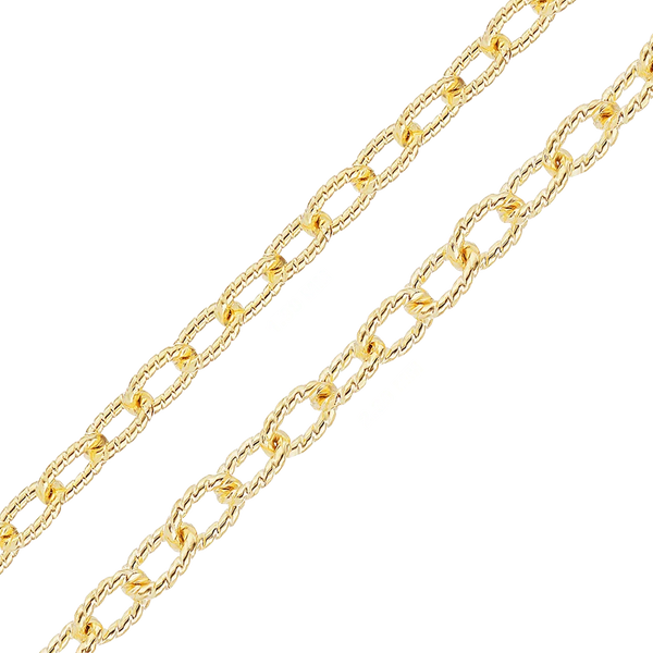 Bulk / Spooled Textured Cable Chain in 14K Yellow Gold (1.90 mm - 2.30 mm)