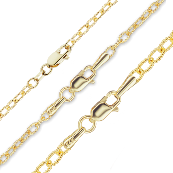 Trinity Pl. Textured Cable Necklace in 14K Yellow Gold