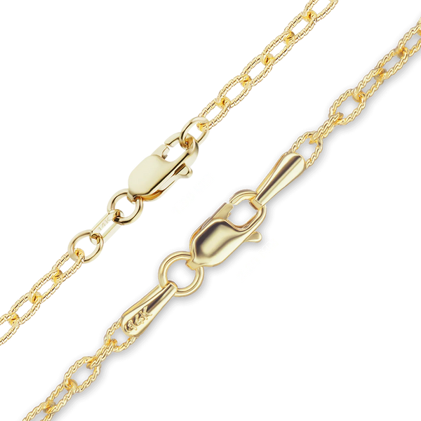 Trinity Pl. Textured Cable Necklace in 14K Yellow Gold
