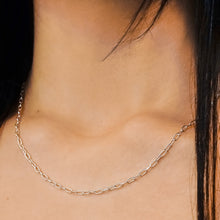 Load image into Gallery viewer, Foley Square Flat Textured Cable Chain Necklace in Sterling Silver
