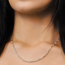 Load image into Gallery viewer, Foley Square Flat Textured Cable Chain Necklace in Sterling Silver
