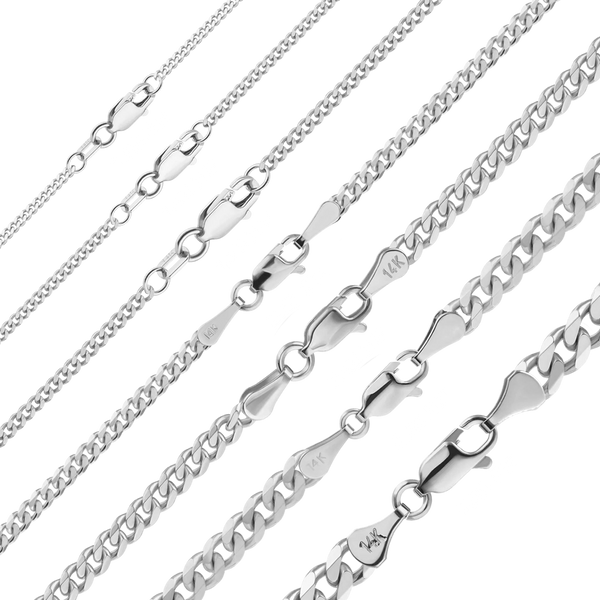 Bowery Curb Necklace in 14K White Gold