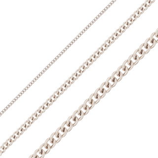 Bulk / Spooled Curb Chain in Platinum (1.00 mm - 2.70 mm)
