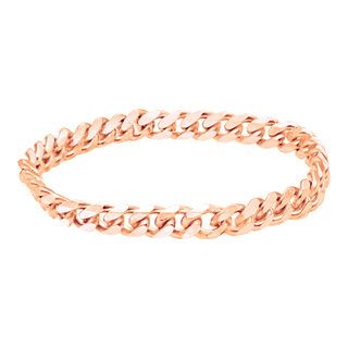 Bowery Curb Chain Ring in 14K Rose Gold