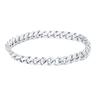 Bowery Curb Chain Ring in 14K White Gold