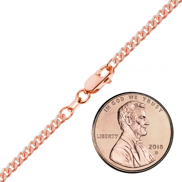 Bowery Curb Necklace in 14K Rose Gold