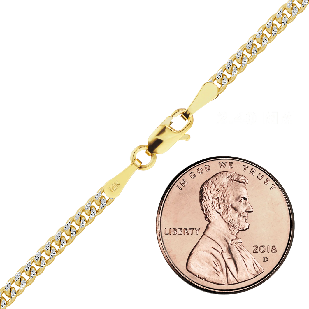 Bowery Curb Bracelet in 14K Two Tone Gold