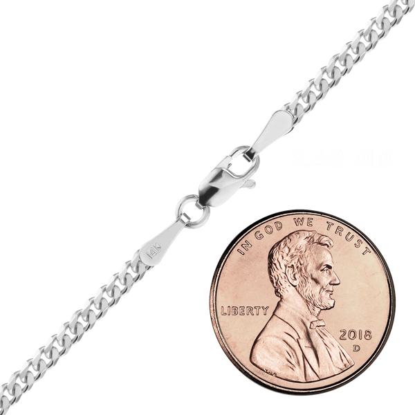 Bowery Curb Necklace in 14K White Gold