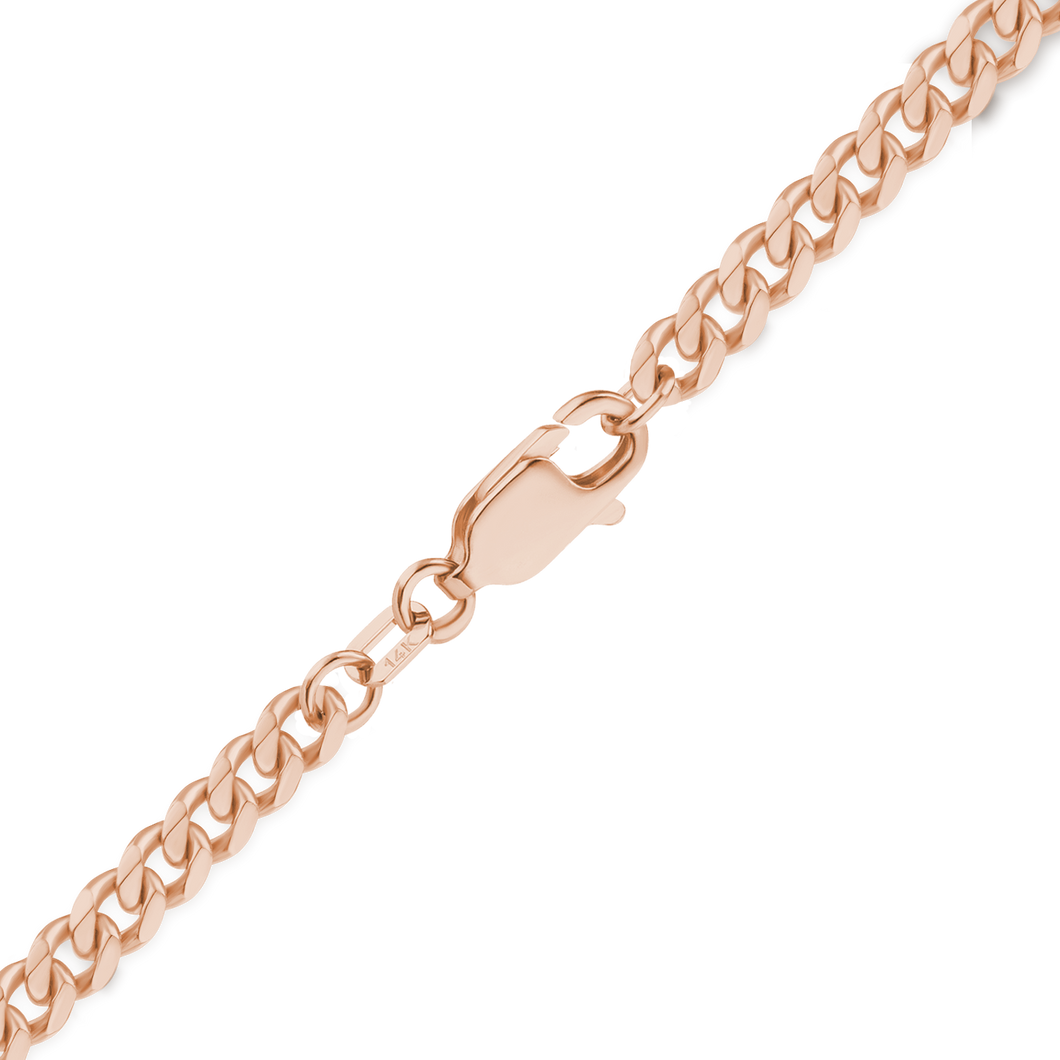 Bowery Curb Necklace in 14K Rose Gold