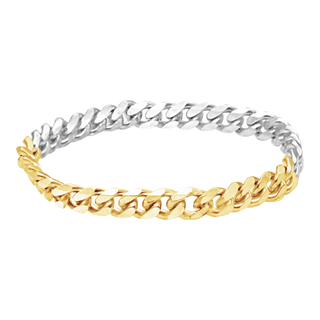 Bowery Curb Chain Ring in 14K Two-Tone Gold