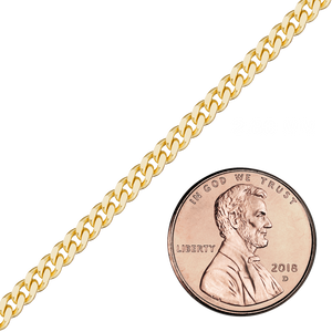 Bulk / Spooled Classic Curb Chain in 14K & 18K Yellow Gold (1.23 mm - 11.00 mm)