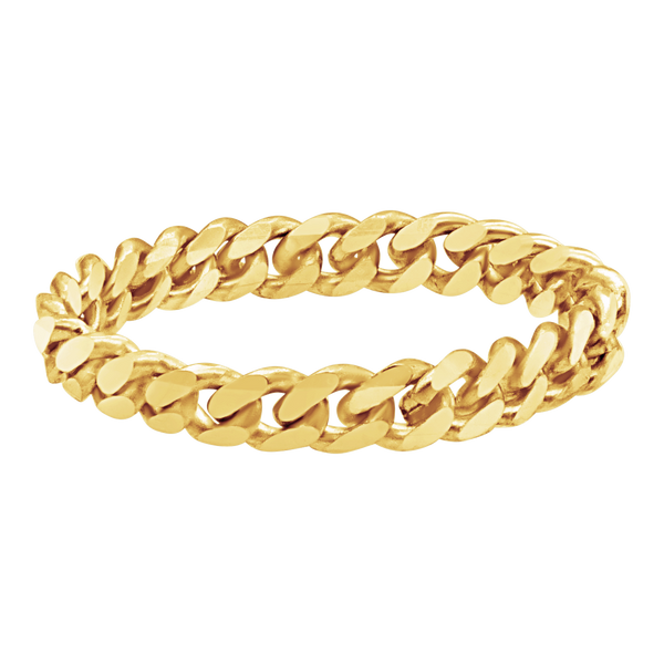 Bowery Curb Chain Ring in 14K Yellow Gold