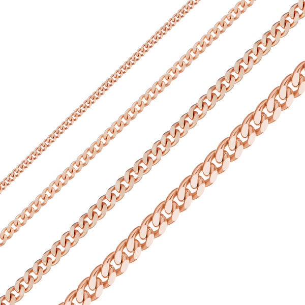 Bulk / Spooled Classic Curb Chain in 14K Rose Gold (1.23 mm - 3.40 mm)