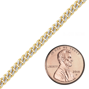 Bulk / Spooled Classic Curb Chain in 14K Two Tone Gold (2.40 mm - 3.40 mm)