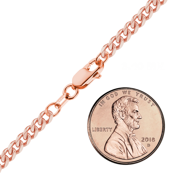 Bowery Curb Necklace in 14K Rose Gold