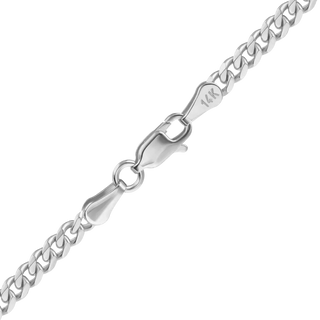 Bowery Curb Anklet in 14K White Gold