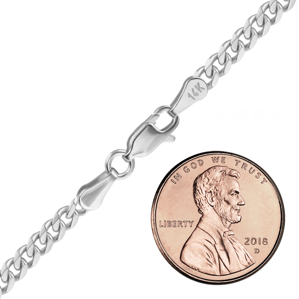 Bowery Curb Necklace in 14K White Gold