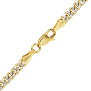 Bowery Curb Necklace in 14K Two Tone Gold
