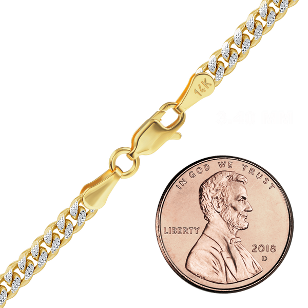 Bowery Curb Necklace in 14K Two Tone Gold