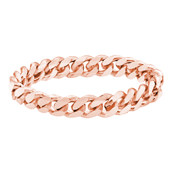 Bowery Curb Chain Ring in 14K Rose Gold