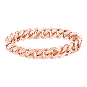 Bowery Curb Chain Ring in 14K Rose Gold