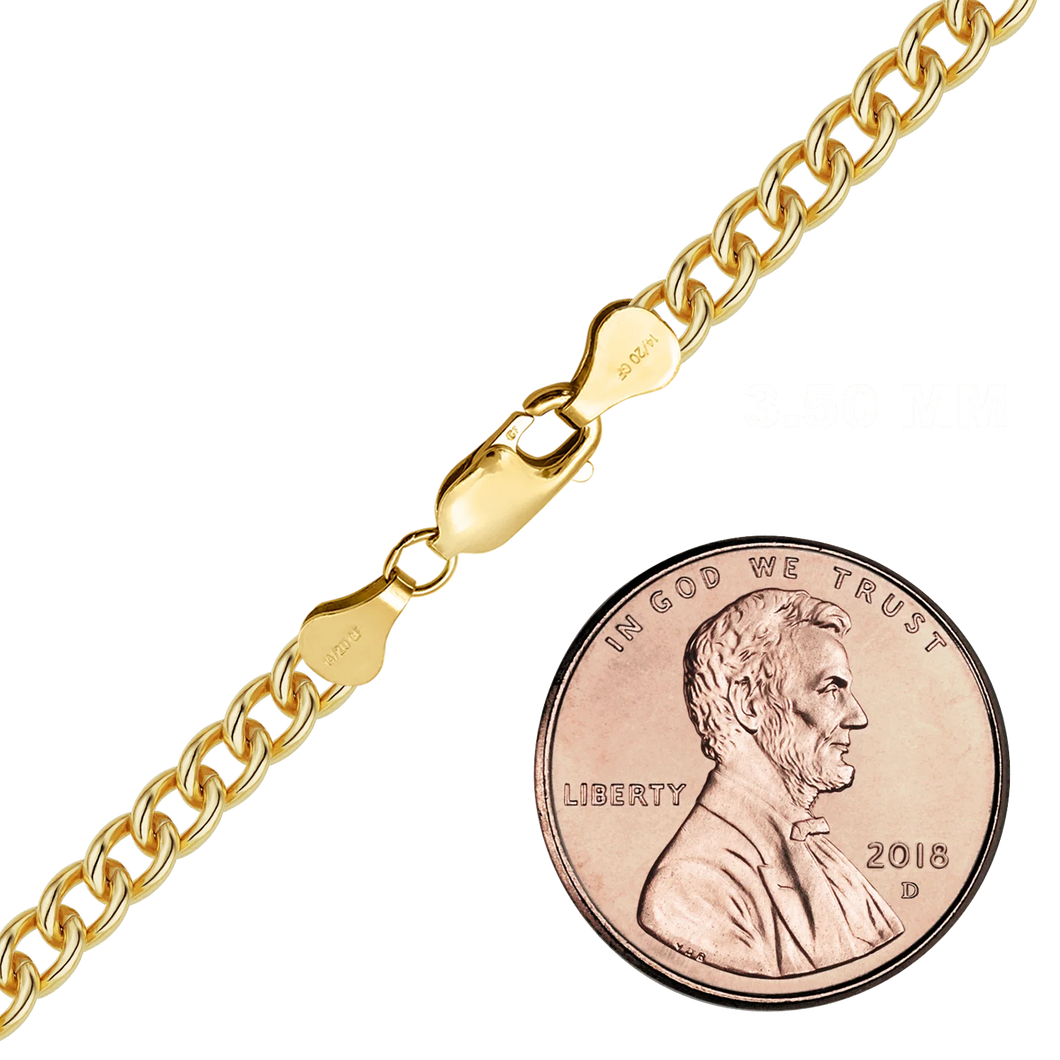 Finished Light Round Curb Necklace in 14K Gold-Filled