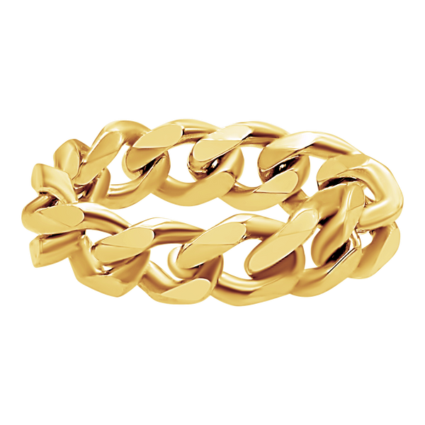 Bowery Curb Chain Ring in 14K Yellow Gold