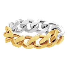 Load image into Gallery viewer, Bowery Curb Chain Ring in 14K Two-Tone Gold
