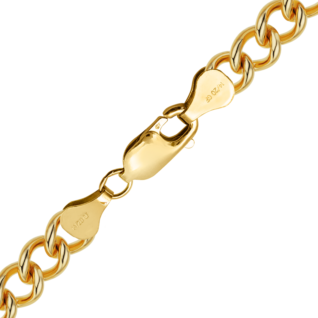 Finished Light Round Curb Bracelet in 14K Gold-Filled