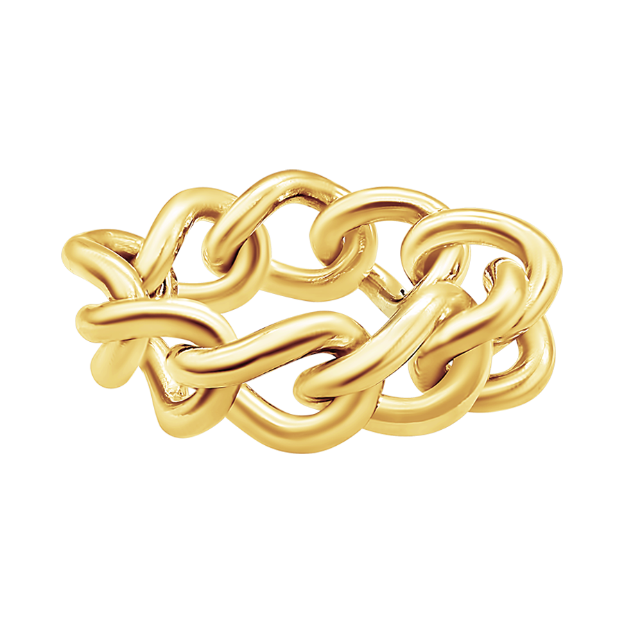 Avenue D Disco Chain Ring in Gold Filled